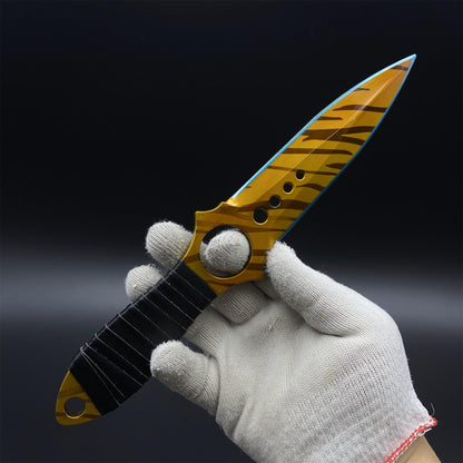 CS Game Skeleton Knife Tiger Tooth Skin Alloy Model-Dull Blade Prop