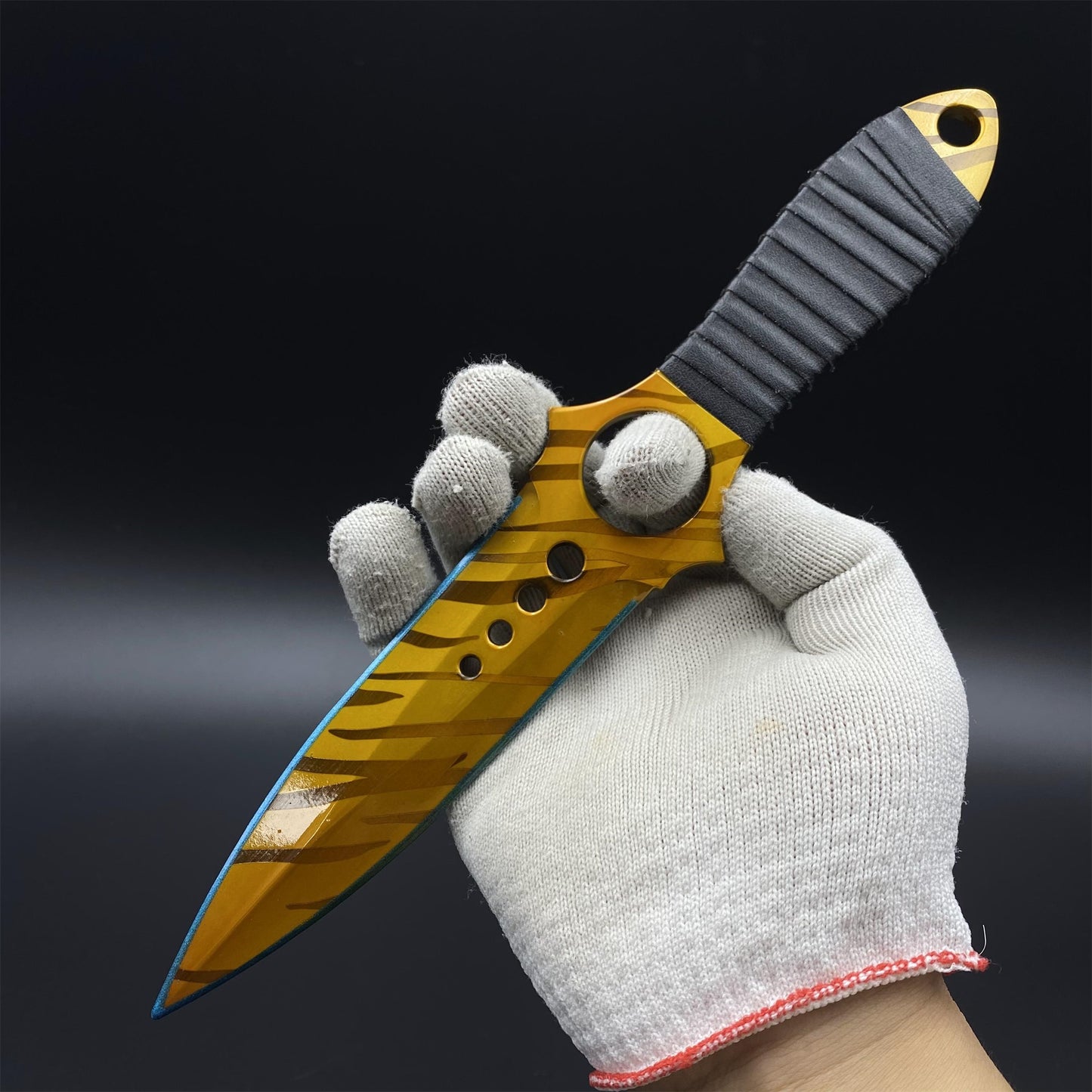 CS Game Skeleton Knife Tiger Tooth Skin Alloy Model-Dull Blade Prop