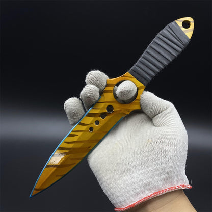 CS Game Skeleton Knife Tiger Tooth Skin Alloy Model-Dull Blade Prop