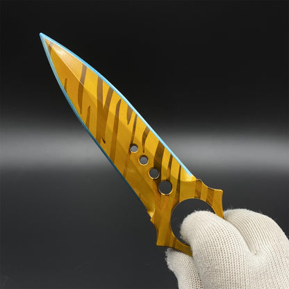 CS Game Skeleton Knife Tiger Tooth Skin Alloy Model-Dull Blade Prop