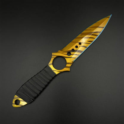 CS Game Skeleton Knife Tiger Tooth Skin Alloy Model-Dull Blade Prop