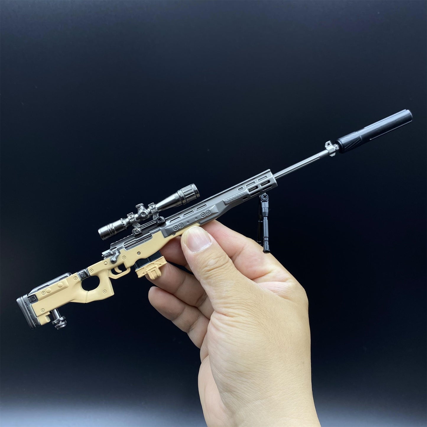 Metal Delta Force AWM Sniper Rifle Miniature