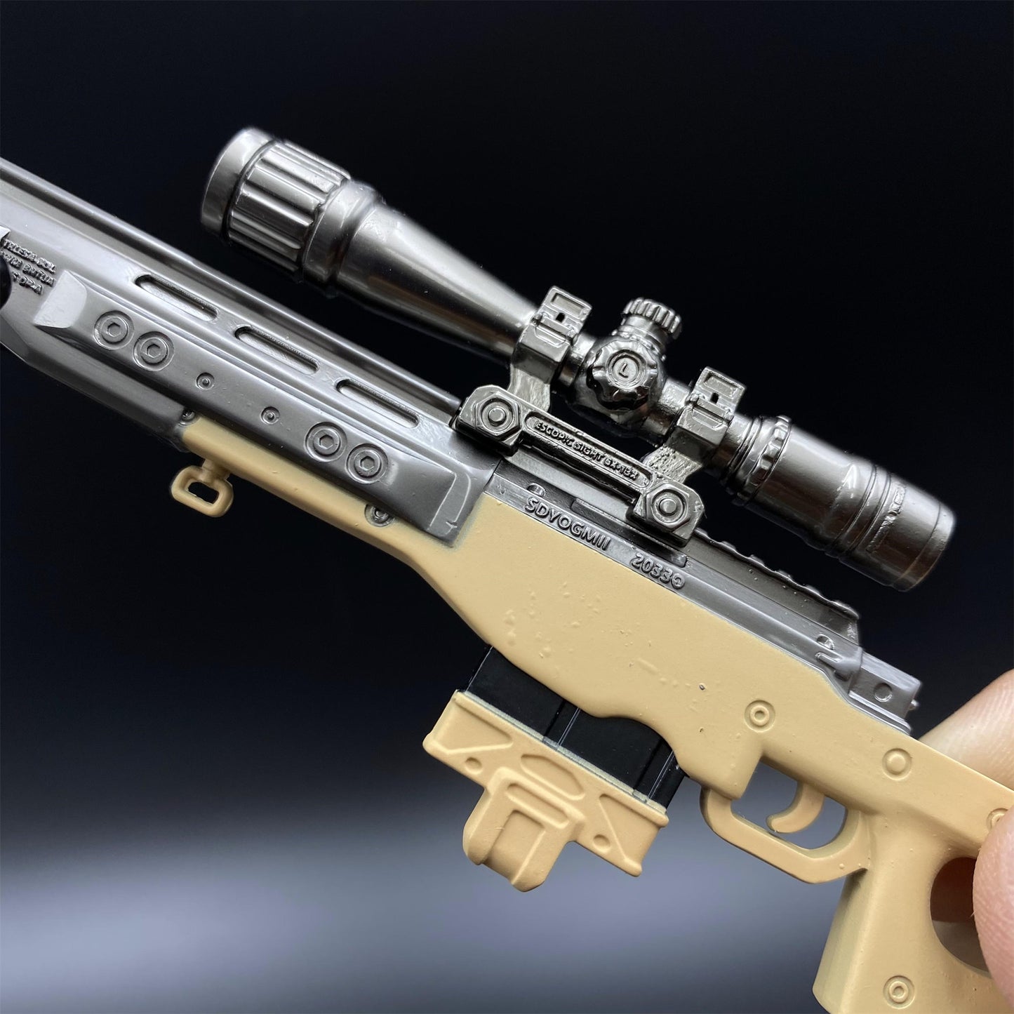 Metal Delta Force AWM Sniper Rifle Miniature