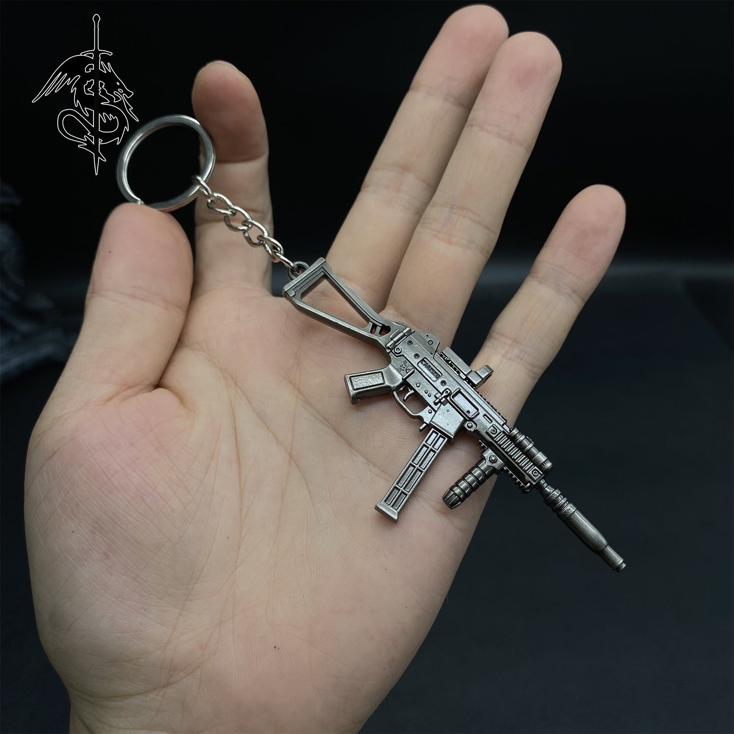 Metal UMP45 Gun Key Ring Backpack Pendant