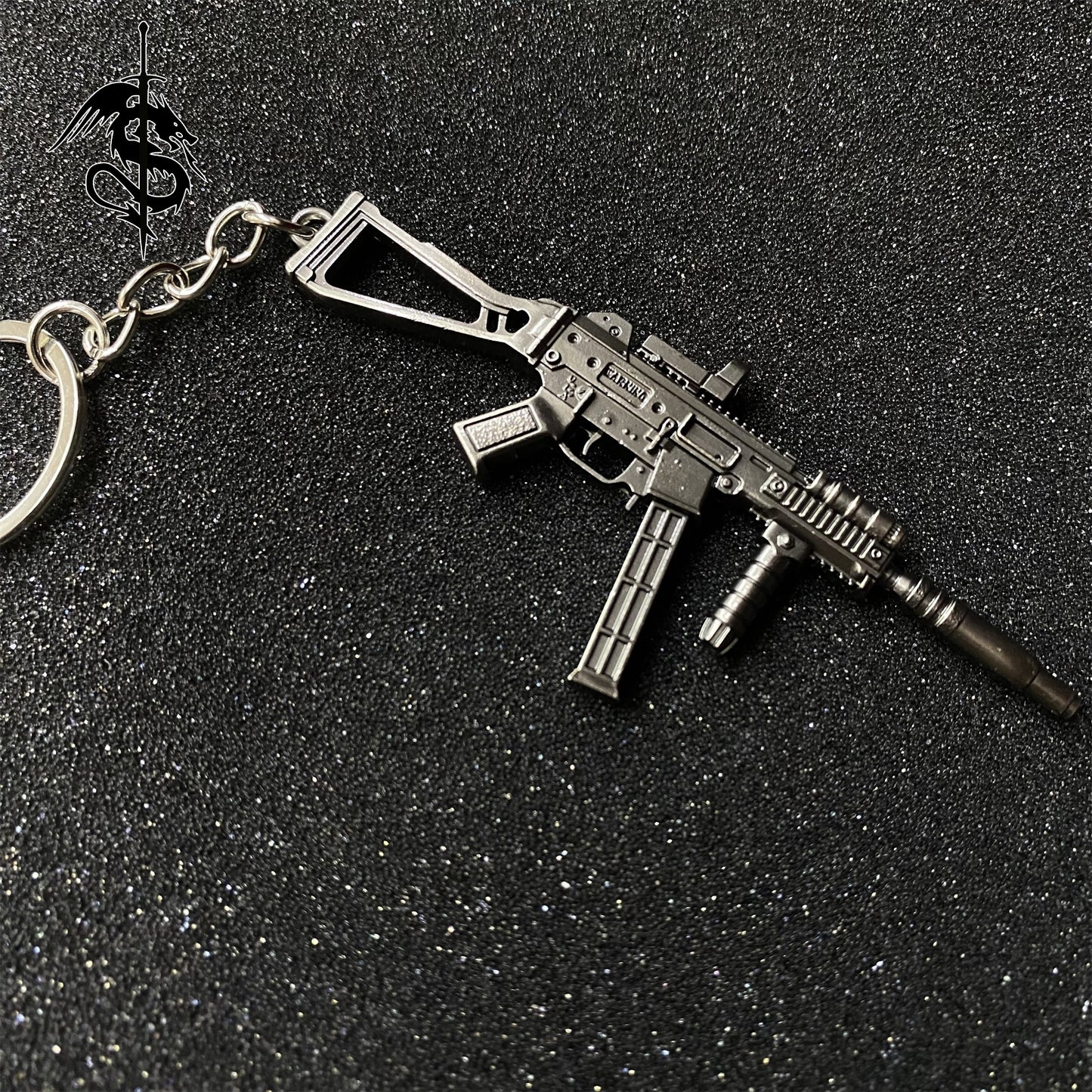 Metal UMP45 Gun Key Ring Backpack Pendant