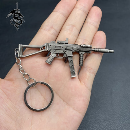 Metal UMP45 Gun Key Ring Backpack Pendant