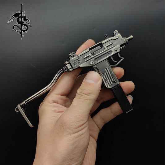 Metal UZI Submachine Gun Miniature Small Gun Toy Mini Replica