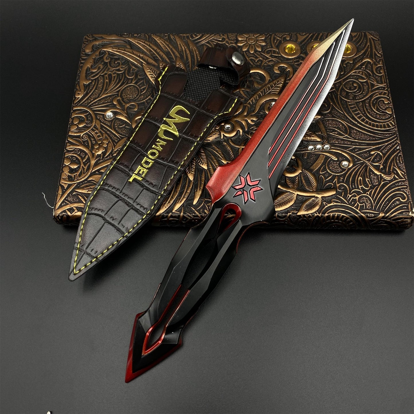 VCT 2026 Seal Knife Metal Replica Unsharpened Game Prop with Leather Sheath