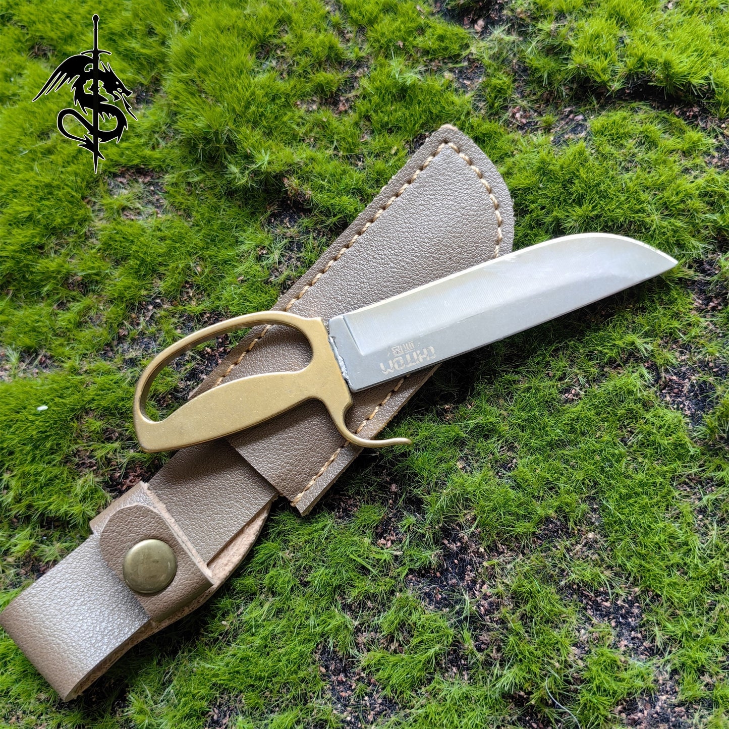 Small Wing Chun Knife Bart Cham Dao EDC Brass Handle Knife 