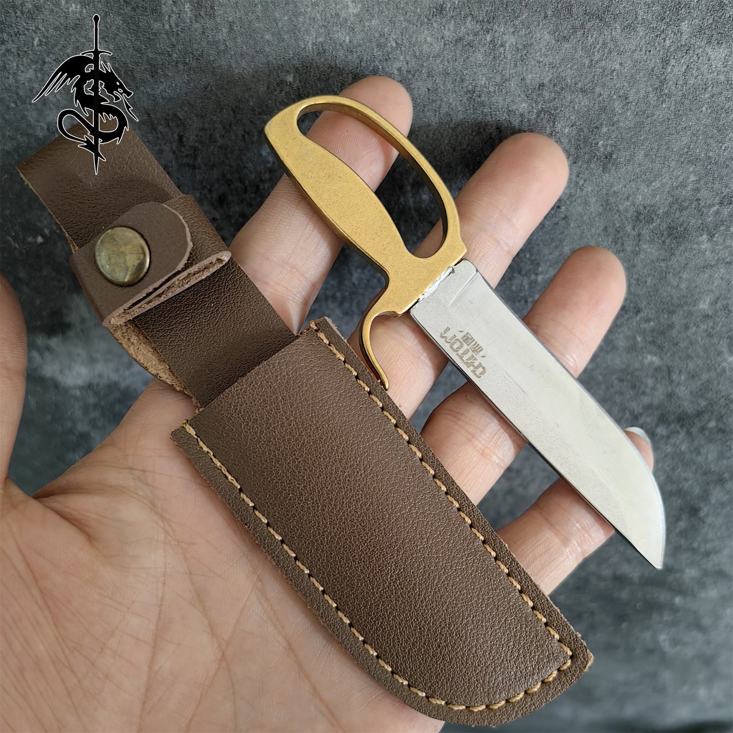 Small Wing Chun Knife Bart Cham Dao EDC Brass Handle Knife 