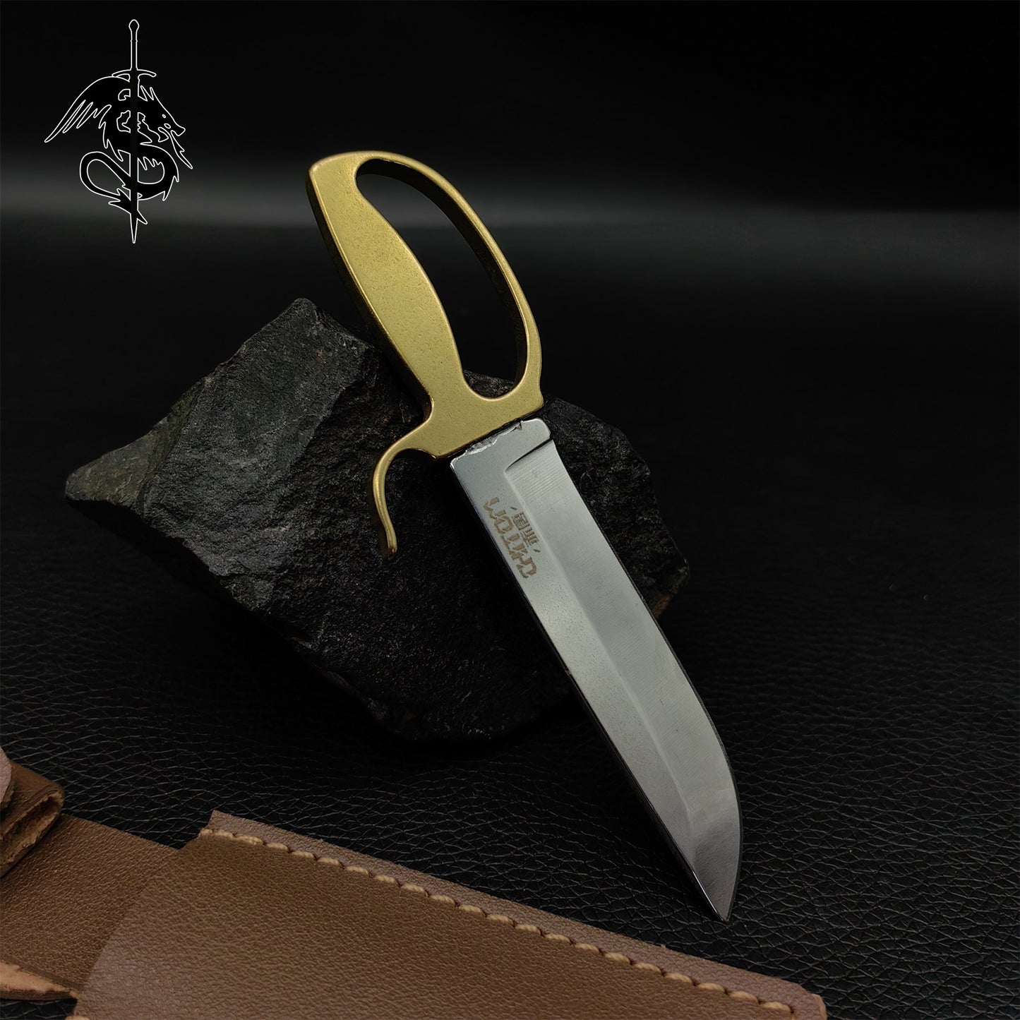 Small Wing Chun Knife Bart Cham Dao EDC Brass Handle Knife 