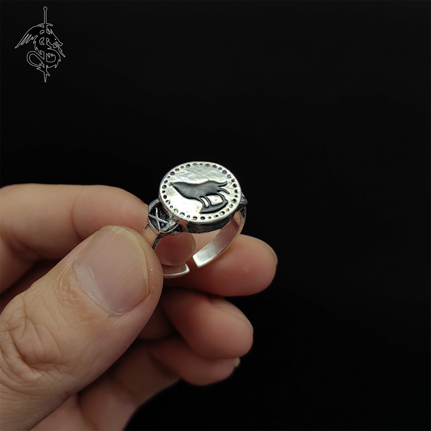 Hot Game Wolf Ring Alloy Open Ring Craft Replica