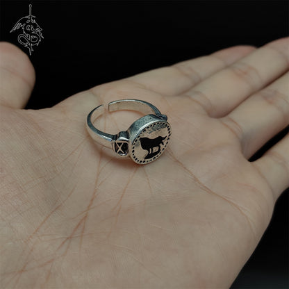 Hot Game Wolf Ring Alloy Open Ring Craft Replica