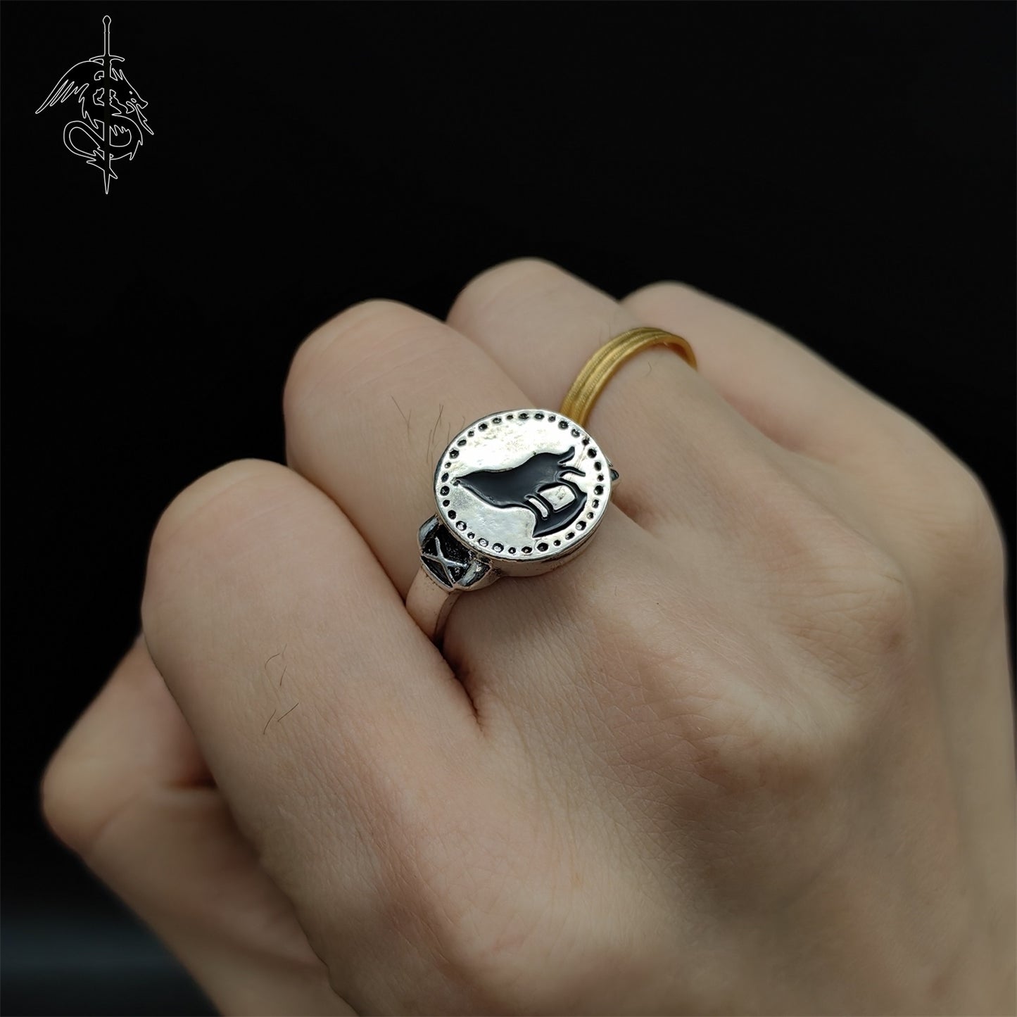 Hot Game Wolf Ring Alloy Open Ring Craft Replica