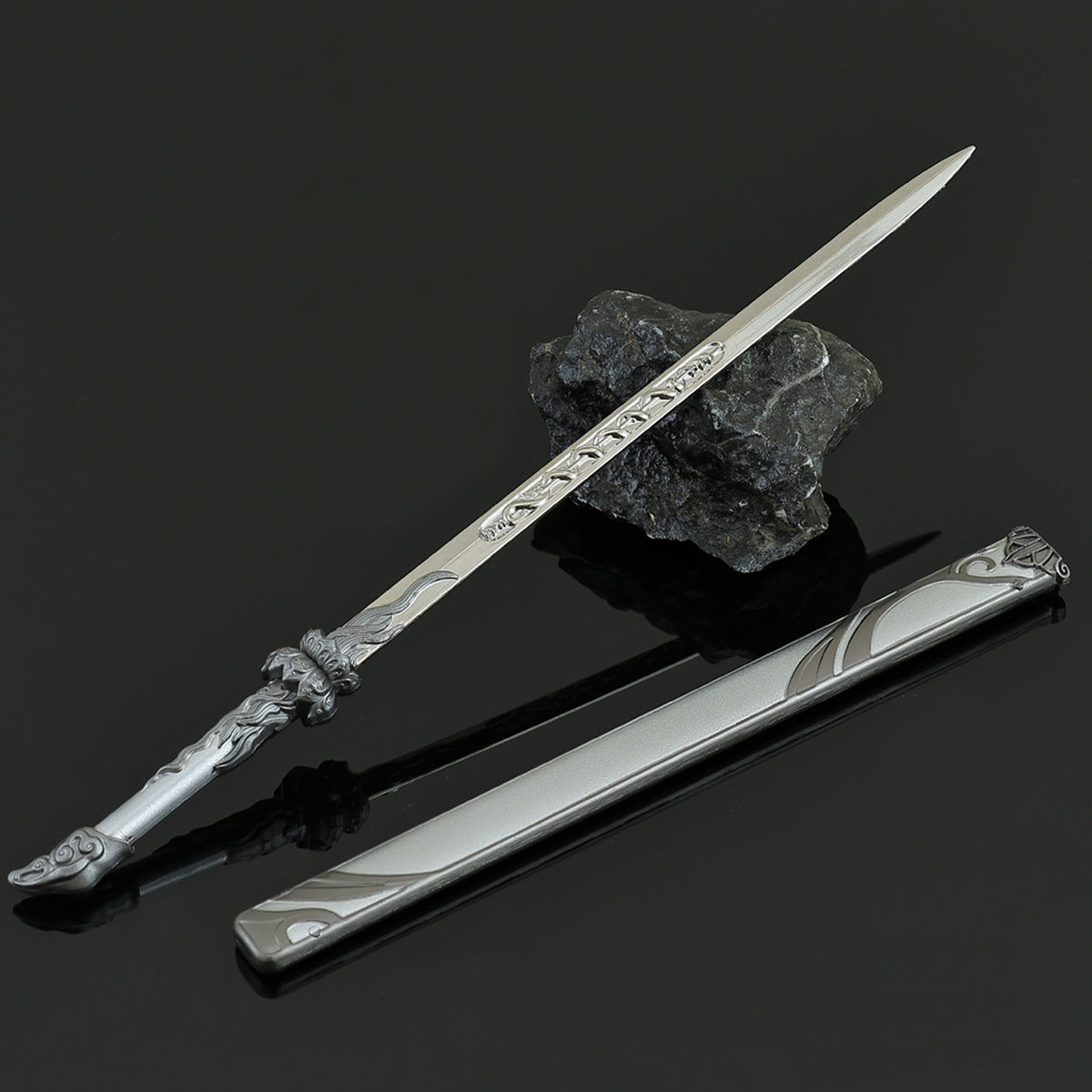 Longxiang Sword Alloy Collectible Replica, Decorative Fantasy Sword with Sheath