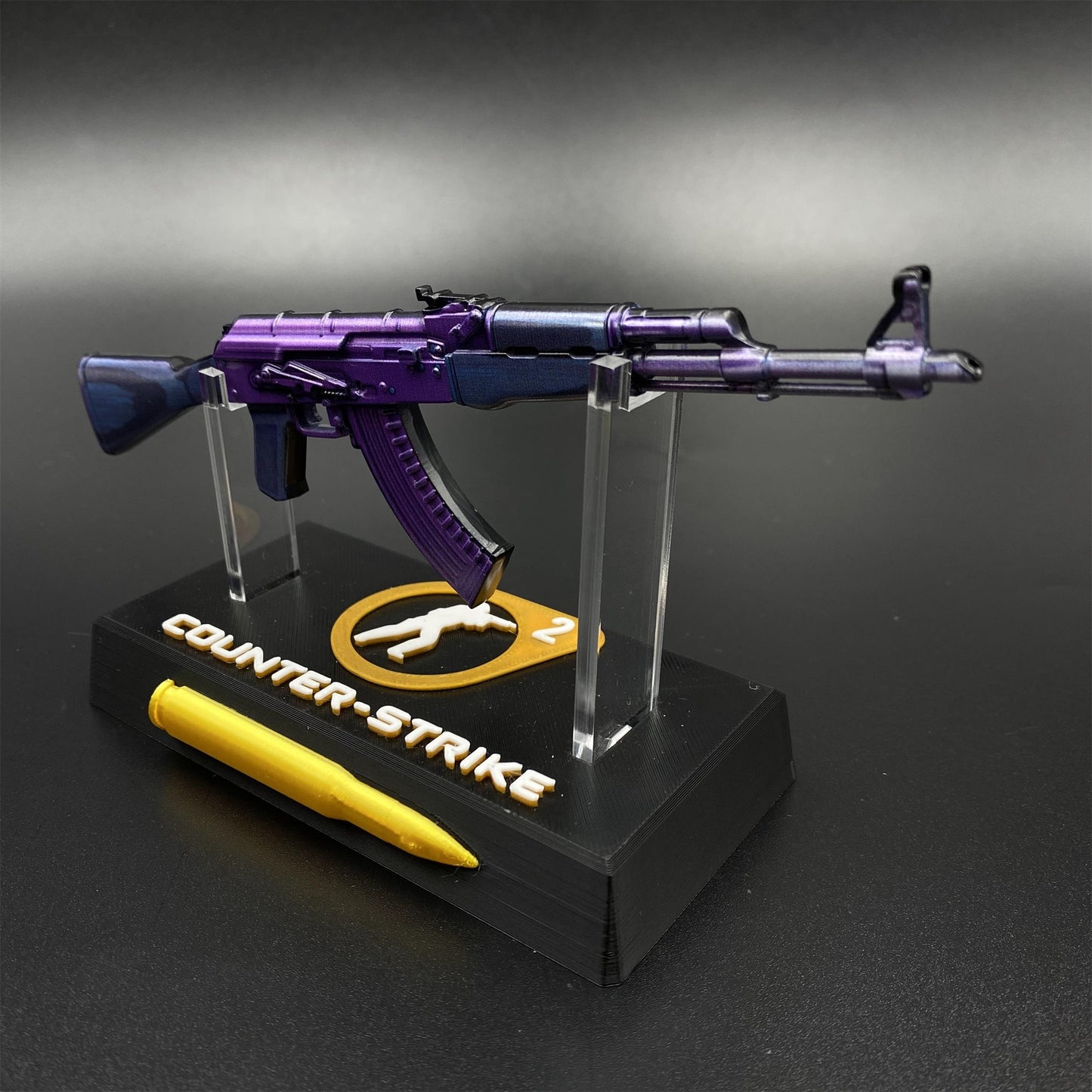 Hot Game CS2 Tiny Gun AK47 Midnight Laminate Metal Replica Game Prop Collectible
