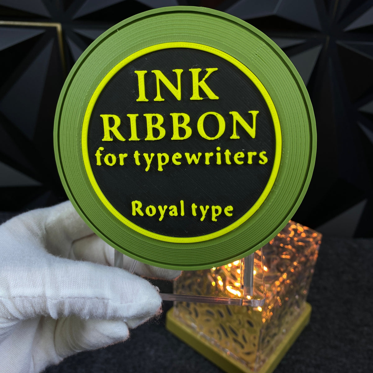 3D Printed Ink Ribbon Speaker Replica Prop, Horror Game Fan Art Desktop Decor, Collectible Gaming Ornament Gift