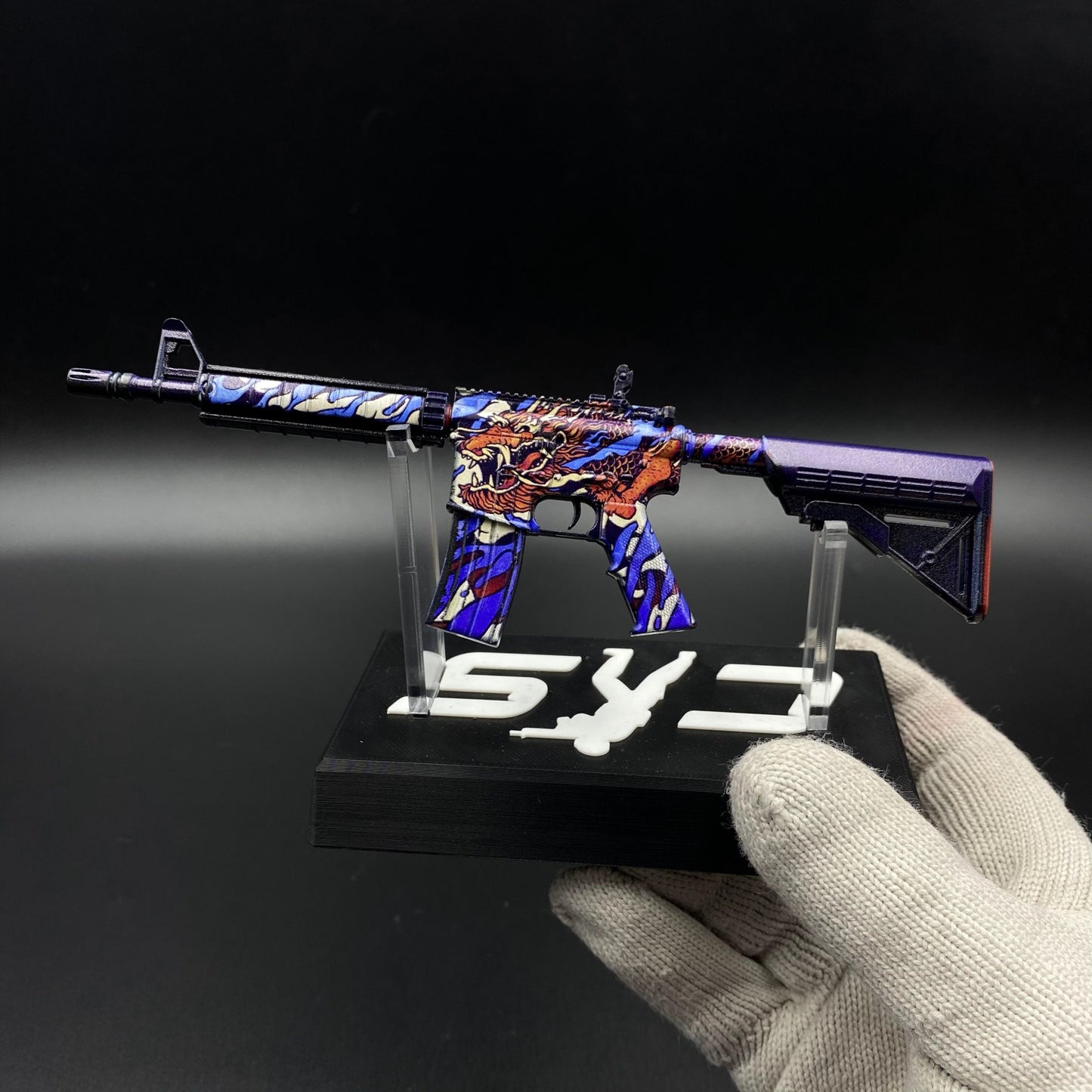 CS Game Skin M4A4 Dragon King Mini Metal Game Replica For Collection