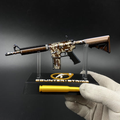 CS Game Skin M4A4 Desert Storm Mini Metal Game Replica For Collection