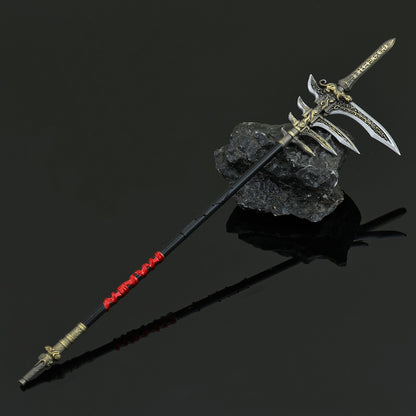 Yingshanhong Halberd Metal Replica Cang Yuan Tu Xianxia Weapon Prop Desktop Ornament