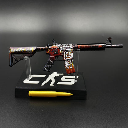 CS2 Game Skin M4A4 Hellfire Mini Metal Game Replica For Collection