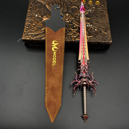 Dark Dragon Emperor Sword Mini Replica, Douluo Anime Alloy Collectible Sword Ornament