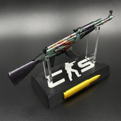 CS2 Game Peripheral - Tiny Gun AK47 Aquamarine Revenge Metal Replica Game Prop Collectible