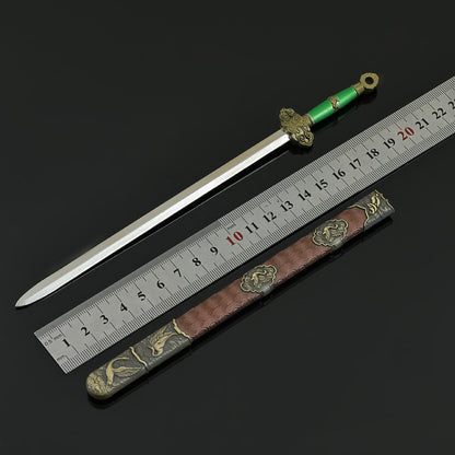 Lu Dongbin Chunyang Sword Mini Replica, Chinese Legend Alloy Collectible Sword Ornament
