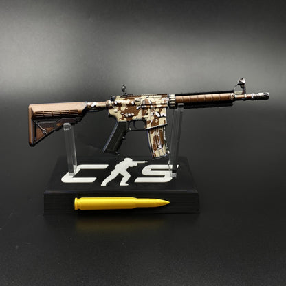 CS Game Skin M4A4 Desert Storm Mini Metal Game Replica For Collection