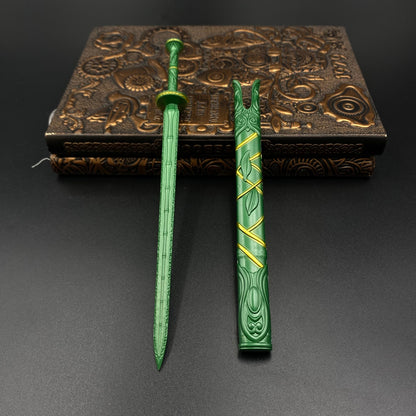 Green Bamboo Bee Cloud Sword from Mortal's Legend of Immortality Mini Metal Sword Collectible