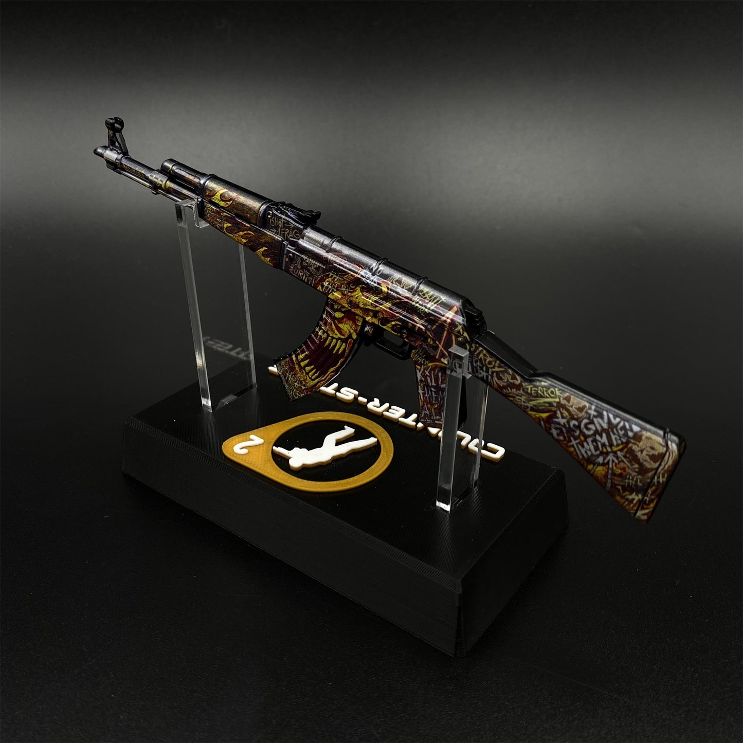 Hot Game CS2 AK47 Searing Rage Skin Mini Metal Replica Game Prop Collectible