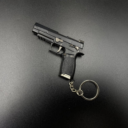 SIG M17 Mini Pistol Model Keychain with Storage Tin Box
