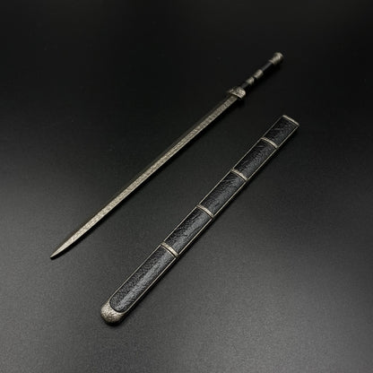 Yanling Sword Alloy Replica Ancient Chinese Wuxia Sword Replica with Scabbard Non-sharp Desktop Collectible Ornament Gift