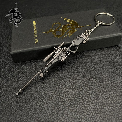 Metal AWM Mini Sniper Rifle Keychain Backpack Pendant