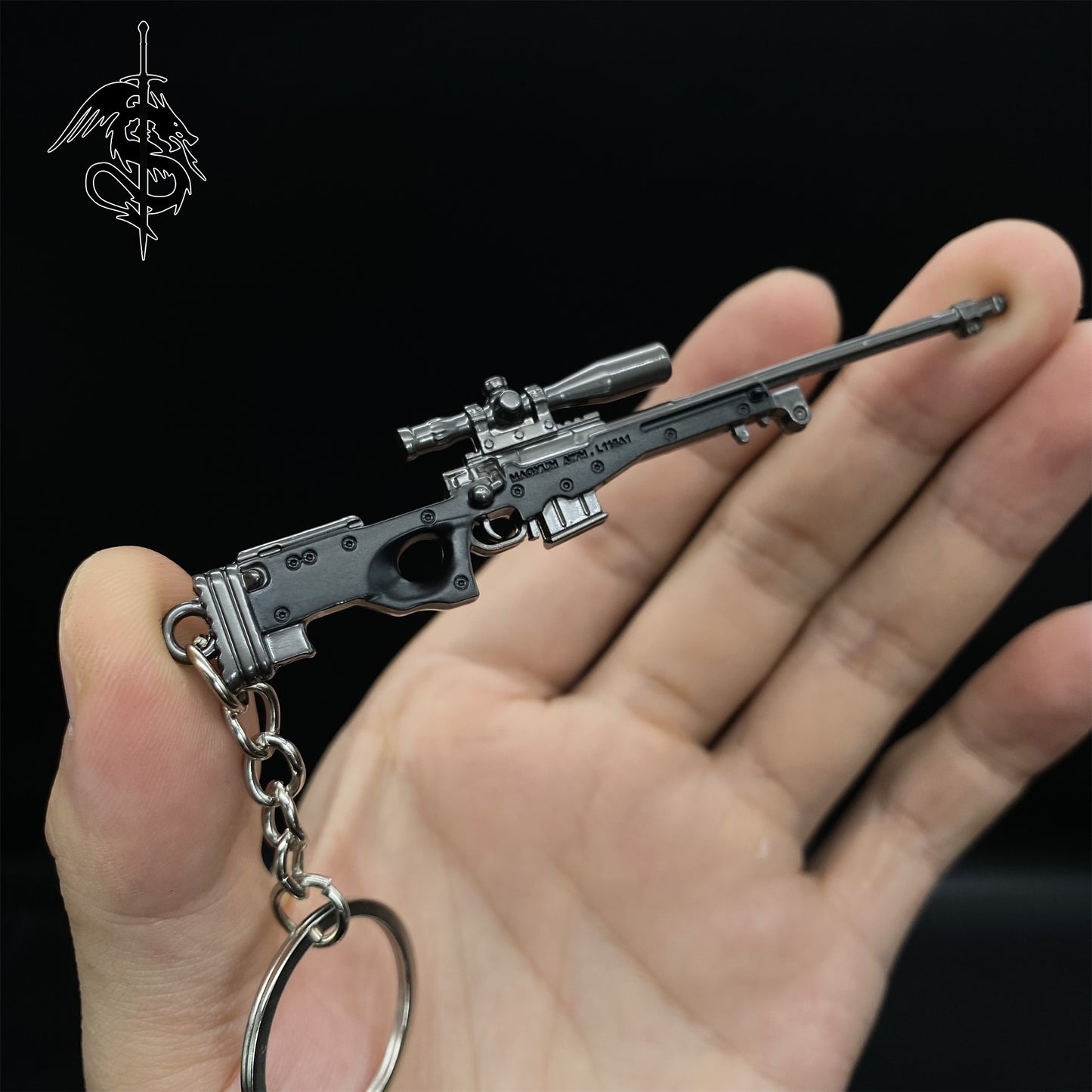 Metal AWM Mini Sniper Rifle Keychain Backpack Pendant