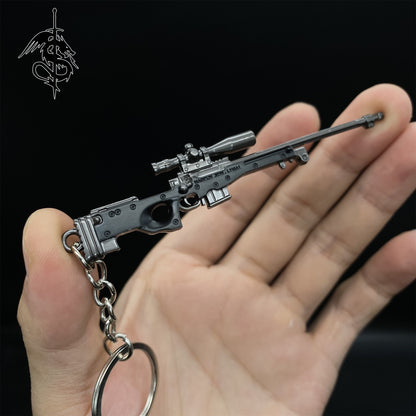 Metal AWM Mini Sniper Rifle Keychain Backpack Pendant