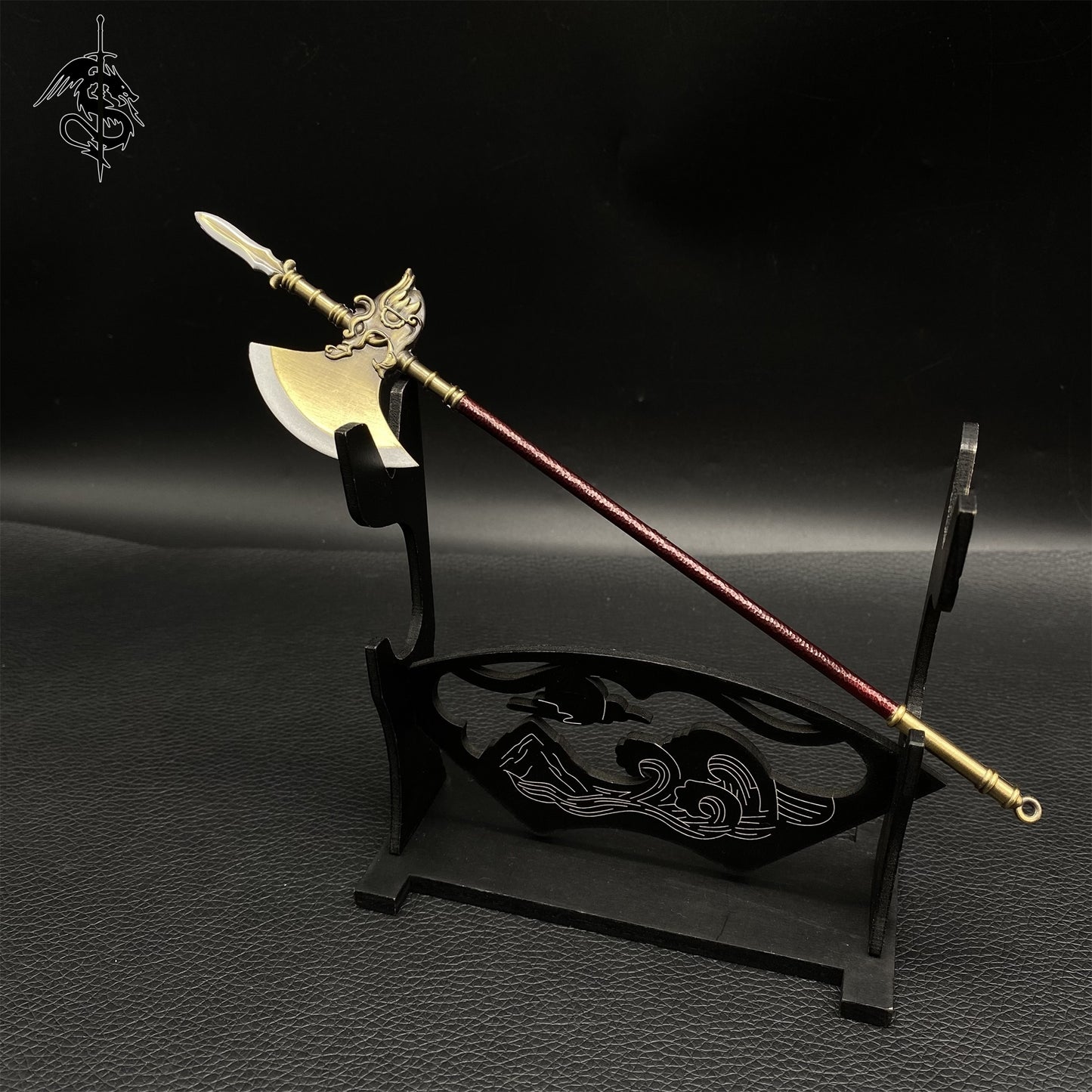 Ancient Chinese Cold Weapon 1/6 Display Art Metal Mini Axe Replica