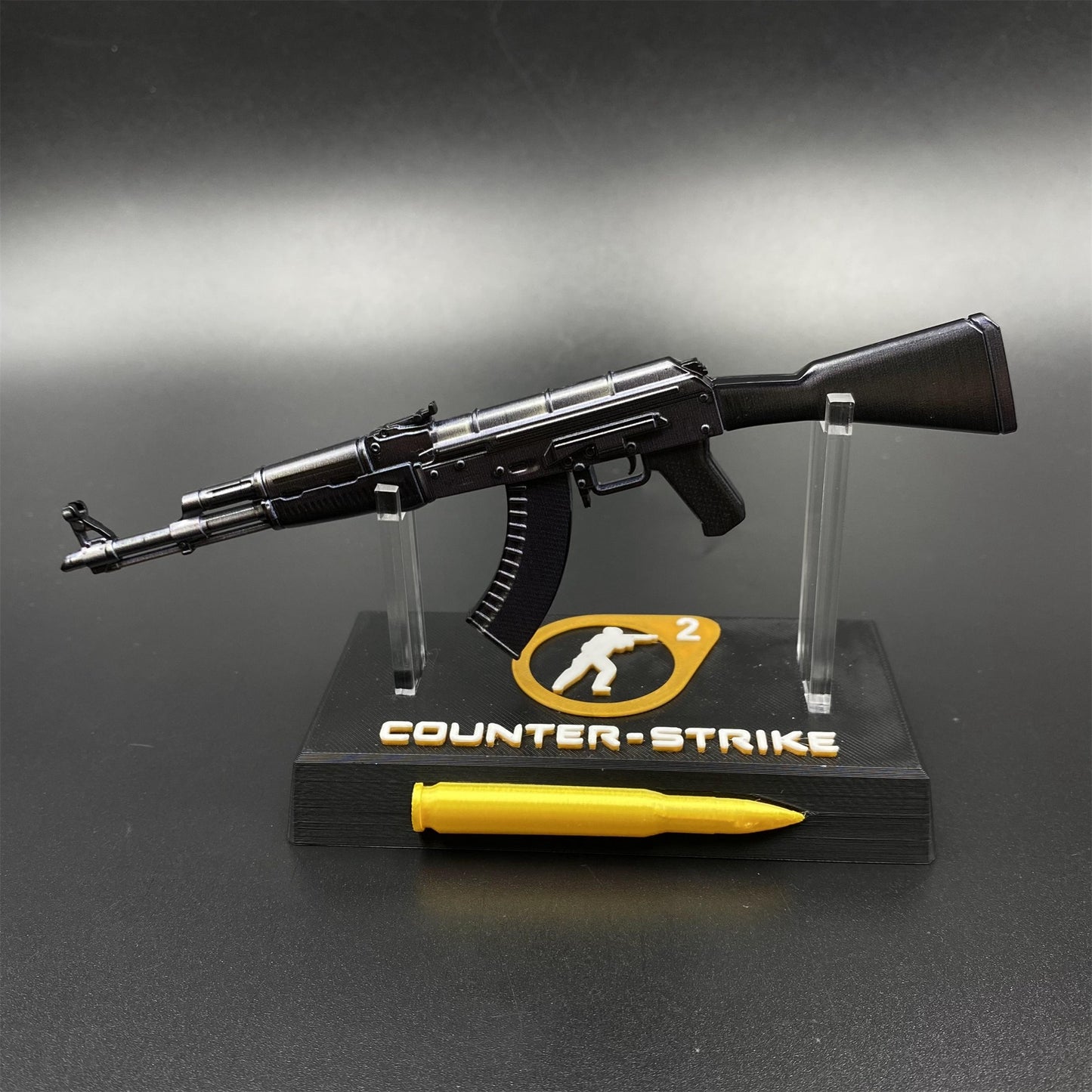 CS2 Game Peripheral - Tiny Gun AK47 Slate Metal Replica Game Prop Collectible