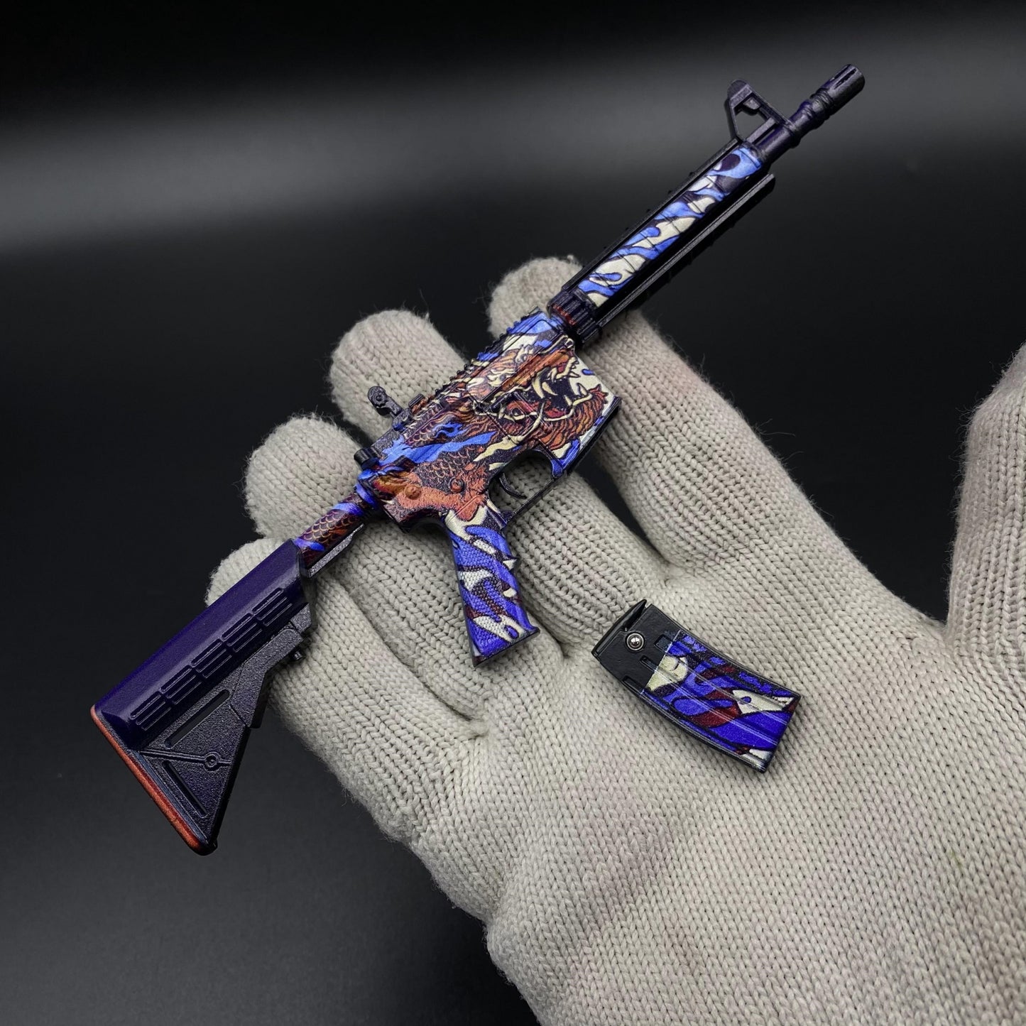 CS Game Skin M4A4 Dragon King Mini Metal Game Replica For Collection