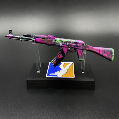 Hot Game CS2 Tiny Gun AK47 Neon Revolution Metal Replica Game Prop Collectible