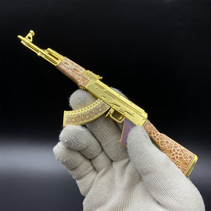 Tiny AK-47 Gold Arabesque Miniature Metal Collectible For Display
