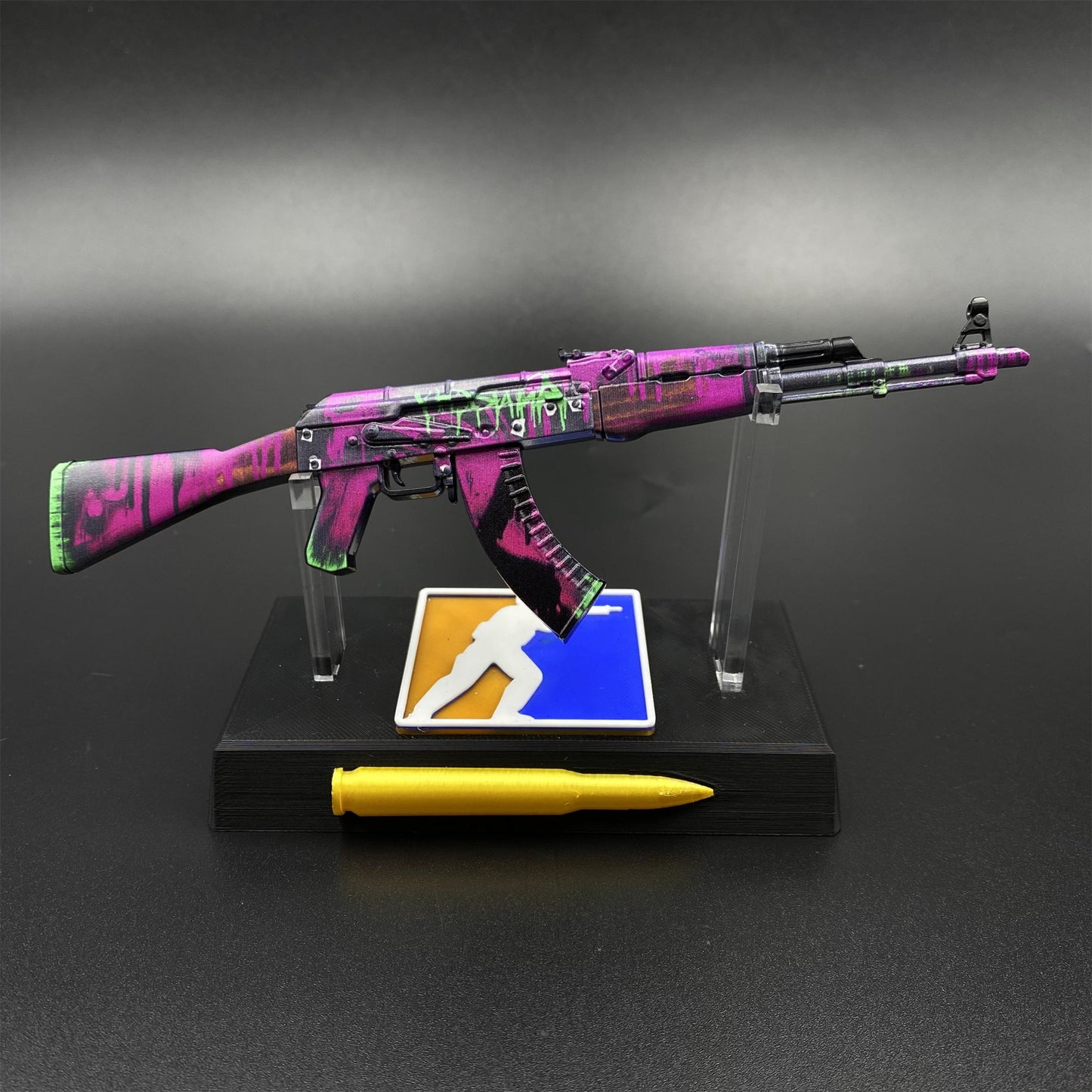 Hot Game CS2 Tiny Gun AK47 Neon Revolution Metal Replica Game Prop Collectible