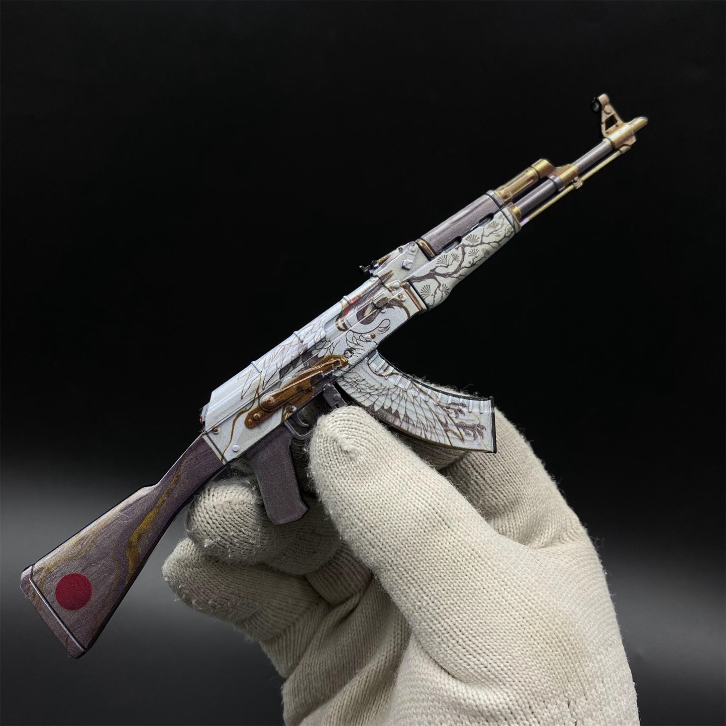 CS2 Game Peripheral - Tiny Gun AK47 Crane Fligh Metal Replica Game Prop Collectible