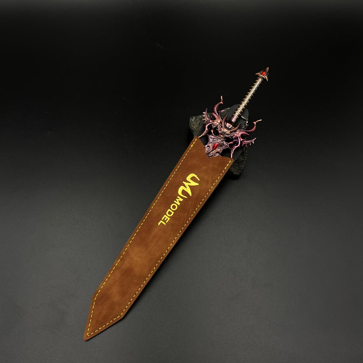 Dark Dragon Emperor Sword Mini Replica, Douluo Anime Alloy Collectible Sword Ornament