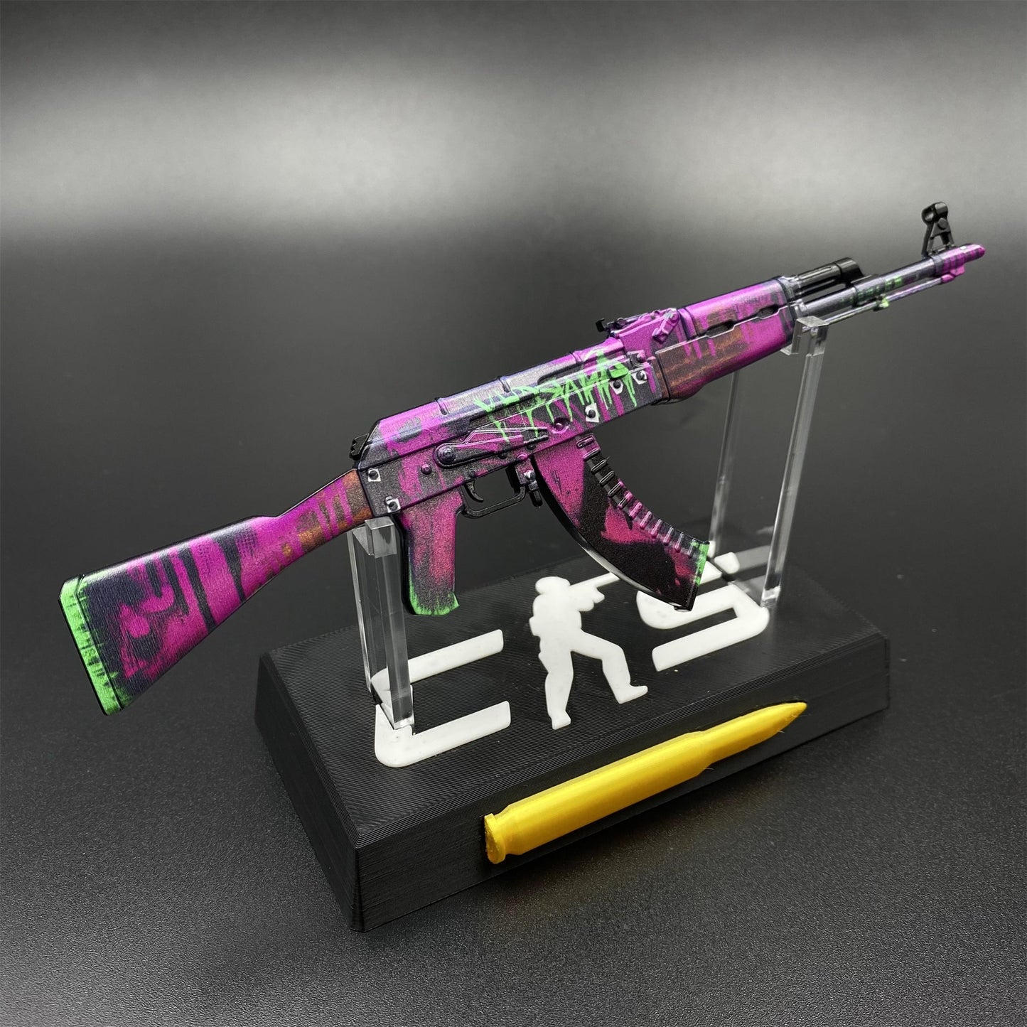 Hot Game CS2 Tiny Gun AK47 Neon Revolution Metal Replica Game Prop Collectible