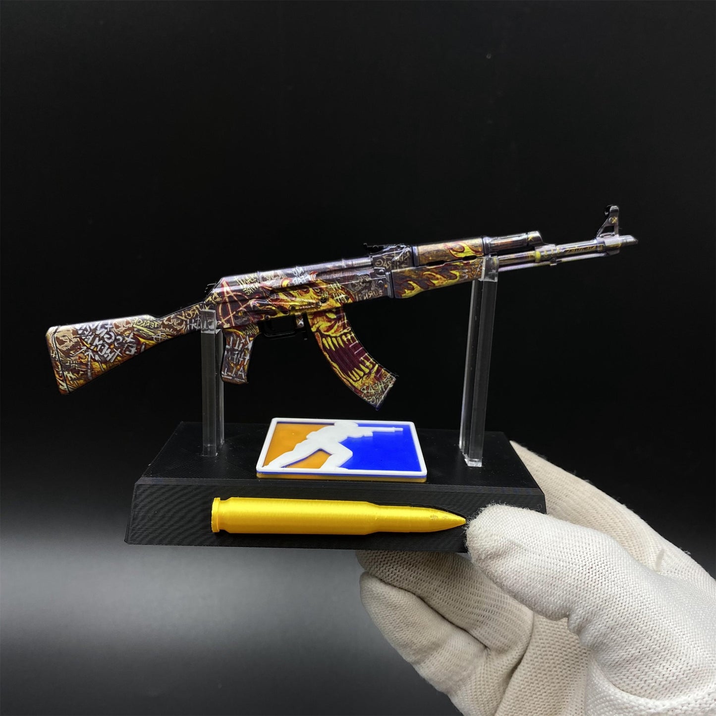 Hot Game CS2 AK47 Searing Rage Skin Mini Metal Replica Game Prop Collectible