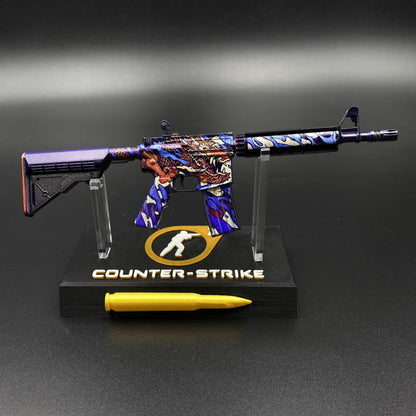CS Game Skin M4A4 Dragon King Mini Metal Game Replica For Collection