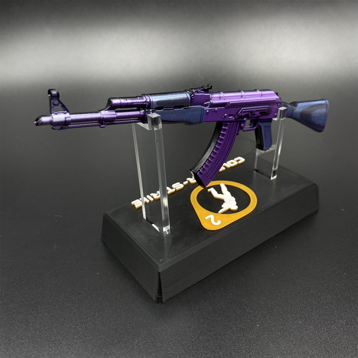 Hot Game CS2 Tiny Gun AK47 Midnight Laminate Metal Replica Game Prop Collectible