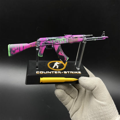 Hot Game CS2 Tiny Gun AK47 Neon Revolution Metal Replica Game Prop Collectible