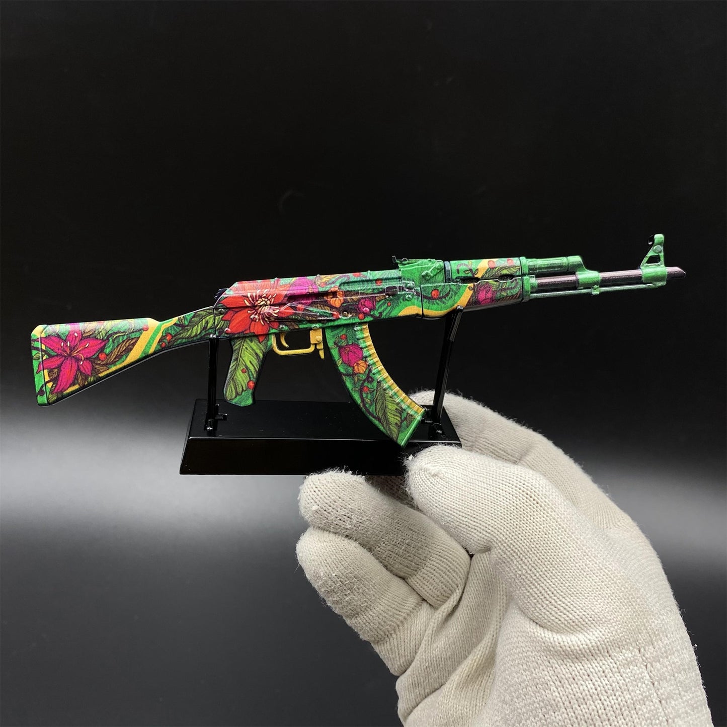 Hot Game CS2 Wild Lotus Skin AK-47 Miniature Tiny Gun Metal Replica Game Prop Collectible